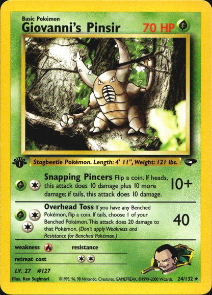 Giovanni's Pinsir 24/132 Gym Challenge Rare Pokemon 1st Edition Near Mint
