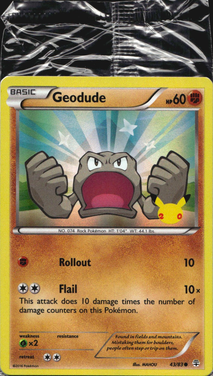 Geodude 43/83 20th Anniversary GAME Exclusive Sealed Promo
