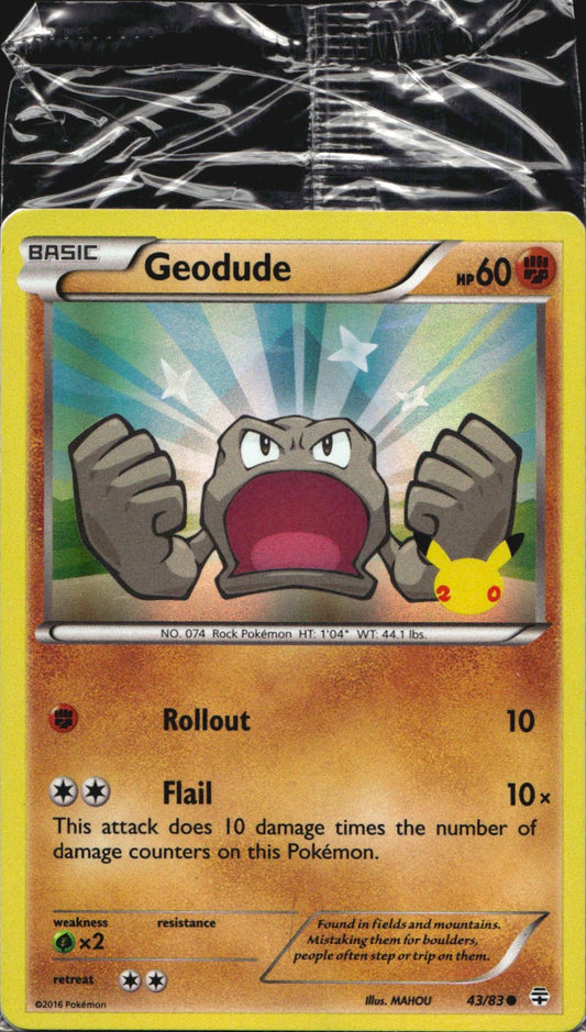 Geodude 43/83 20th Anniversary GAME Exclusive Sealed Promo