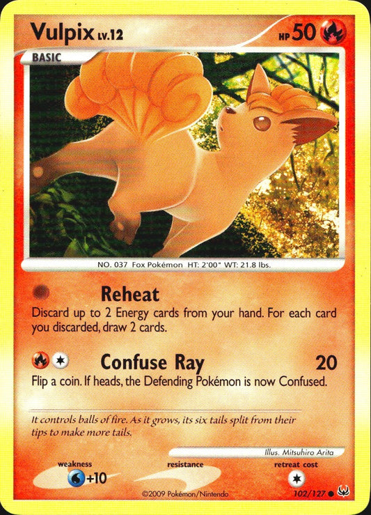 Vulpix 102/127 Platinum Common Pokemon Near Mint