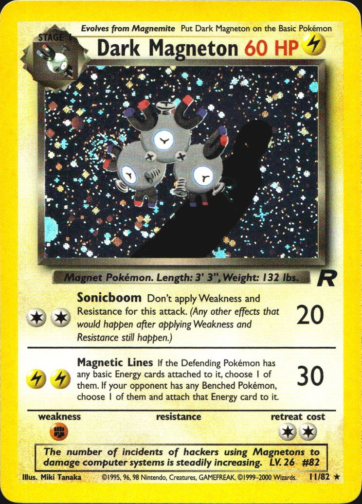 Dark Magneton 11/82 Holo Rare Team Rocket Pokemon Near Mint