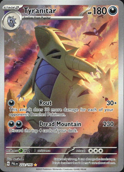 Tyranitar 222/193 Illustration Rare Paldea Evolved Pokemon Near Mint