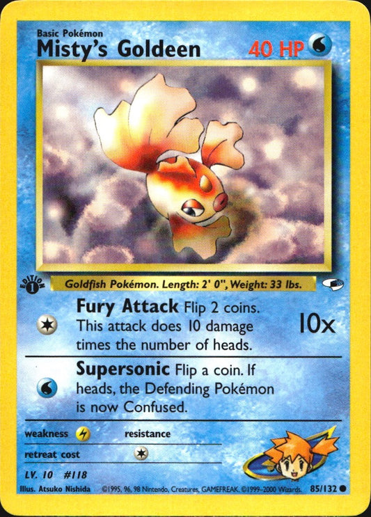 Misty's Goldeen 85/132 Gym Heroes Common Pokemon 1st Edition Near Mint