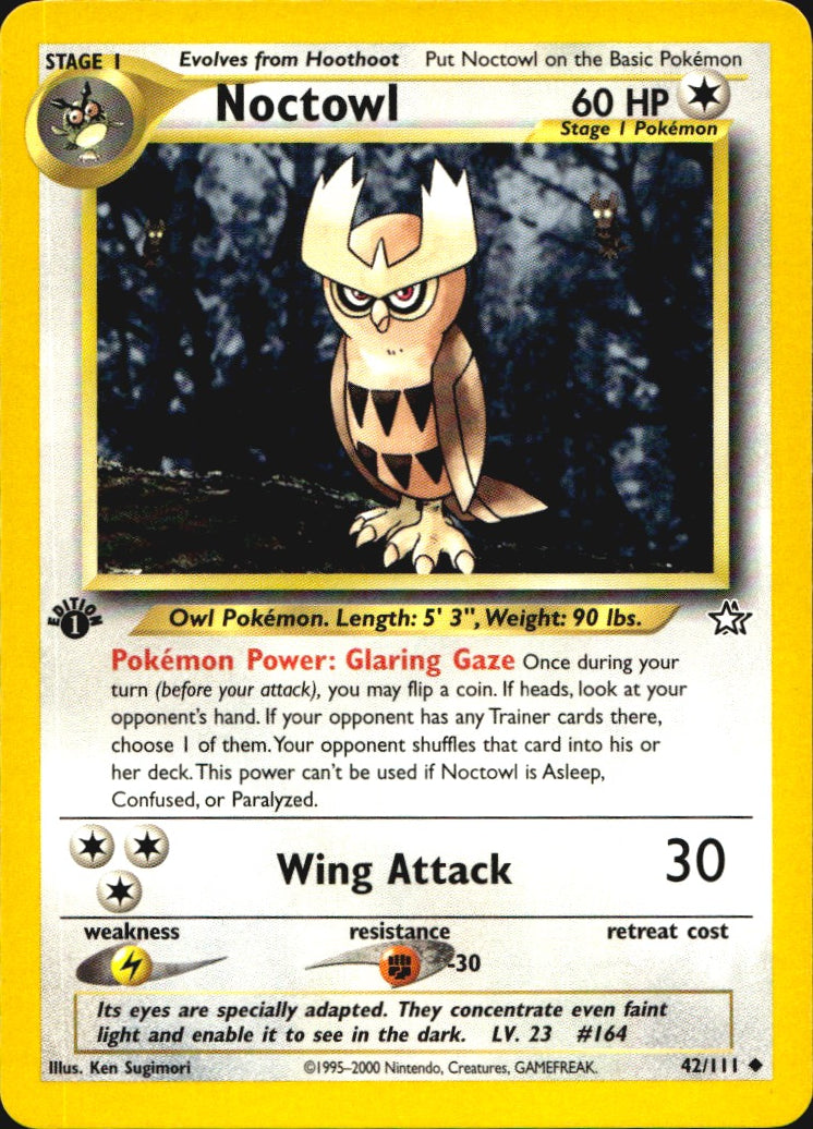 Noctowl 42/111 Uncommon Neo Genesis Pokemon 1st Edition Near Mint