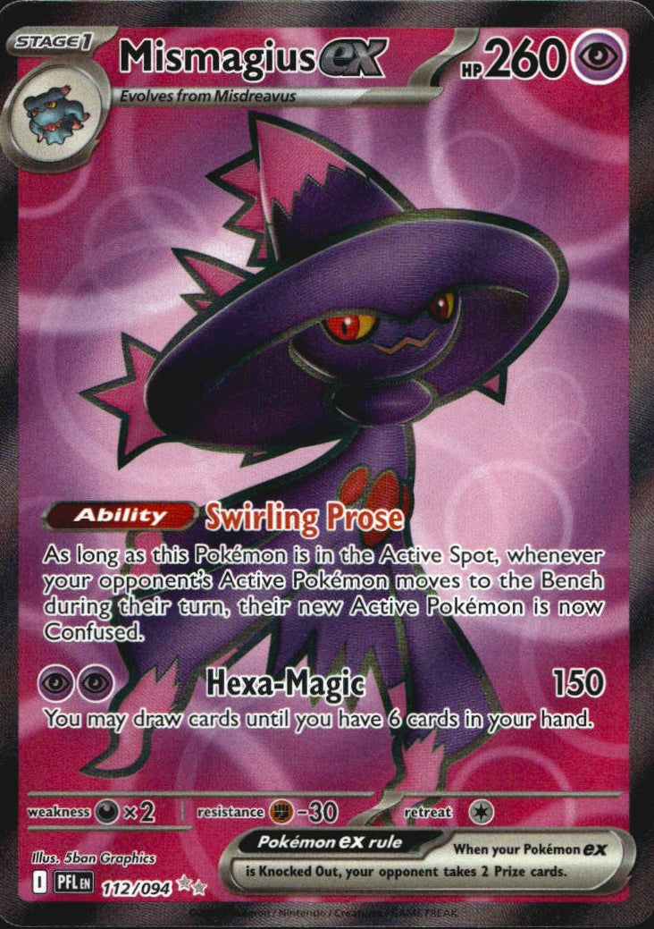 Mismagius ex 112/094 Phantasmal Flames Ultra Rare Pokemon Holo Near Mint