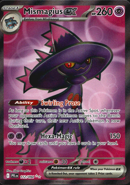 Mismagius ex 112/094 Phantasmal Flames Ultra Rare Pokemon Holo Near Mint