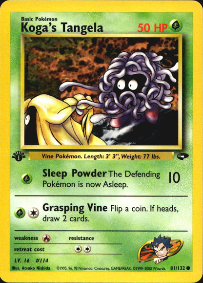 Koga's Tangela 81/132 Gym Challenge Common Pokemon 1st Edition Near Mint