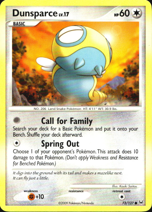Dunsparce 73/127 Platinum Common Pokemon Near Mint
