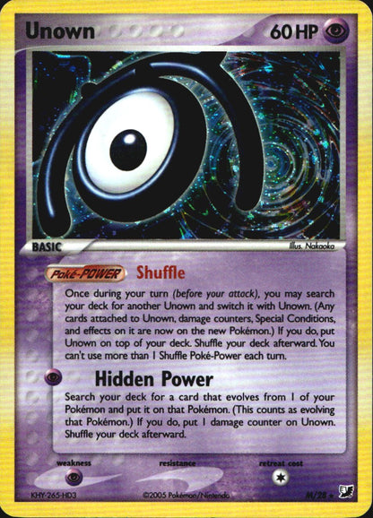Unown (M) M/28 Unseen Forces Holo Rare Pokemon Near Mint