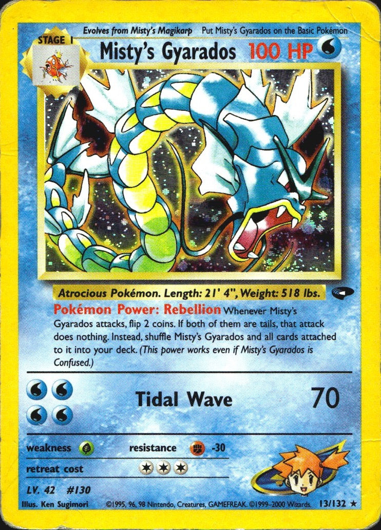 Misty's Gyarados 13/132 Holo Rare Gym Challenge Pokemon Heavily Played