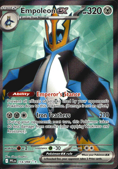 Empoleon ex 114/094 Phantasmal Flames Ultra Rare Pokemon Holo Near Mint