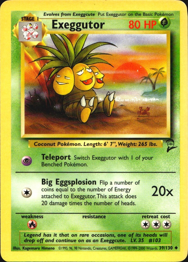 Exeggutor 39/130 Base Set 2 Uncommon Pokemon Near Mint
