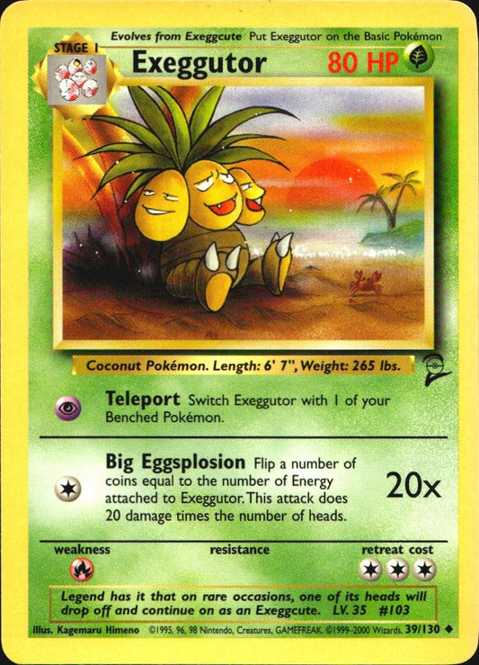Exeggutor 39/130 Base Set 2 Uncommon Pokemon Near Mint
