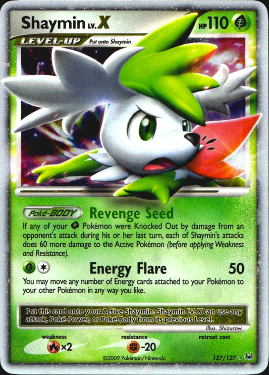 Shaymin LV.X 127/127 Platinum Holo LV.X Rare Pokemon Near Mint