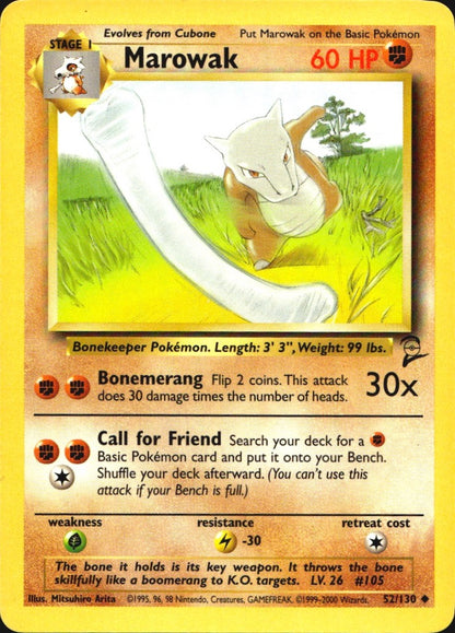 Marowak 52/130 Base Set 2 Uncommon Pokemon Near Mint