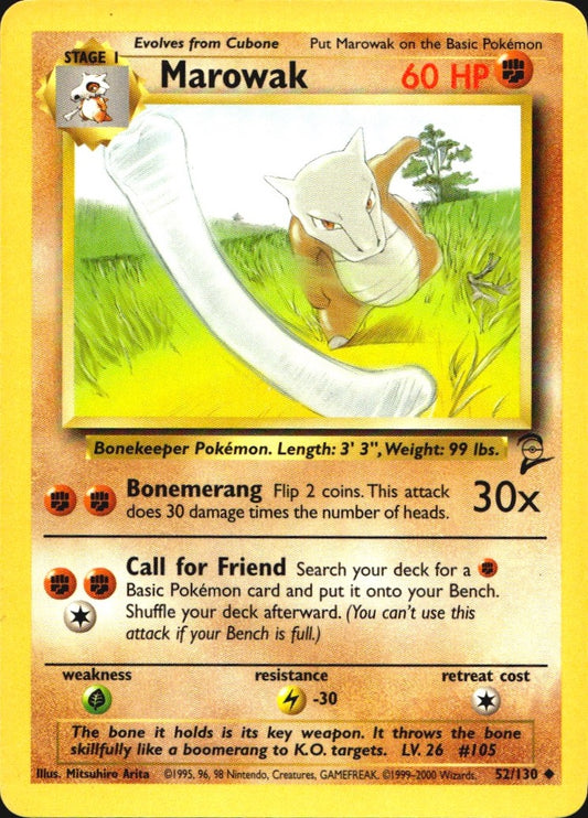 Marowak 52/130 Base Set 2 Uncommon Pokemon Near Mint