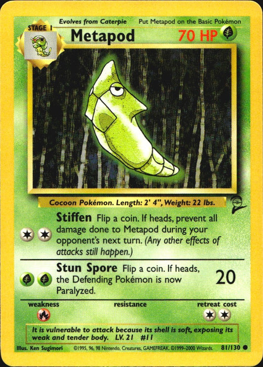 Metapod 81/130 Base Set 2 Common Pokemon Near Mint
