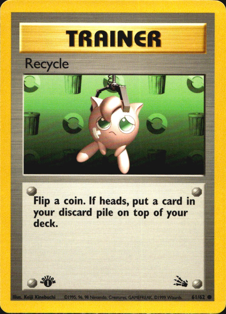 Recycle 61/62 Fossil Common Pokemon 1st Edition Near Mint