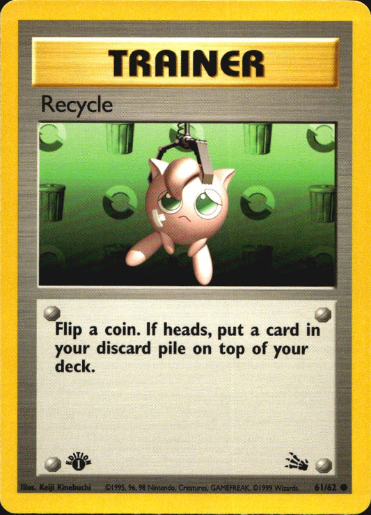 Recycle 61/62 Fossil Common Pokemon 1st Edition Near Mint