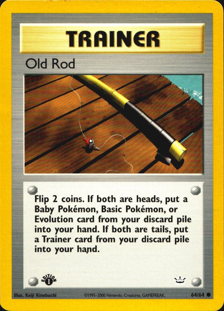 Old Rod 64/64 Neo Revelation Common Pokemon 1st Edition Near Mint