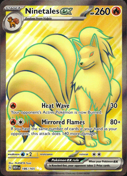 Ninetales ex 186/165 151 Ultra Rare Pokemon Holo Near Mint
