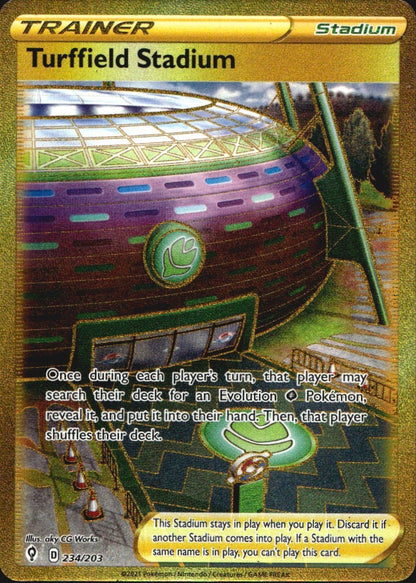 Turffield Stadium 234/203 Evolving Skies Secret Rare Pokemon Holo Near Mint