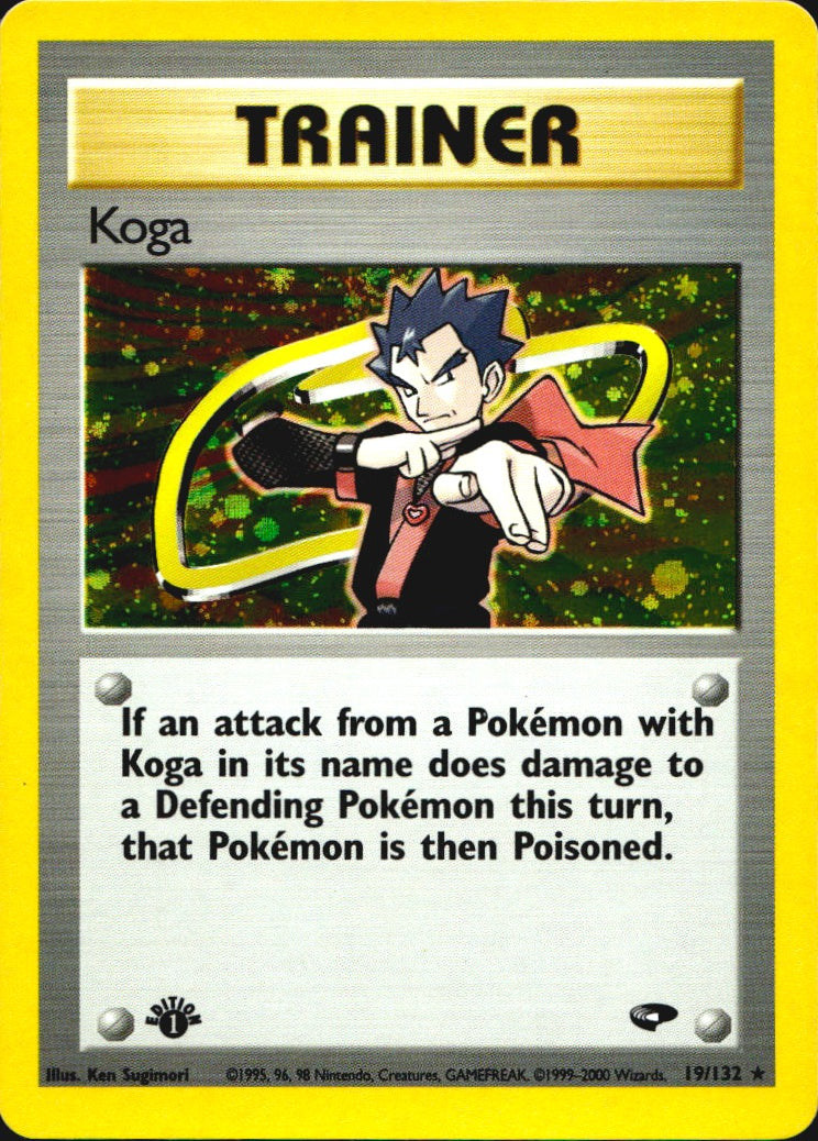 Koga 19/132 Rare Gym Challenge Pokemon 1st Edition Holo Near Mint