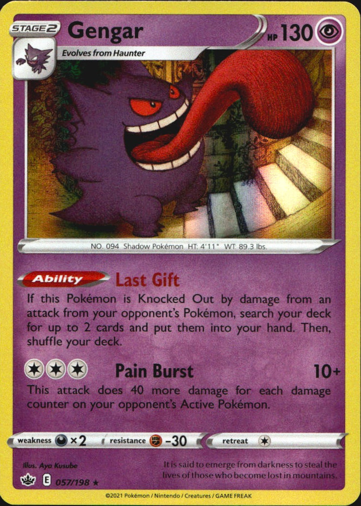 Gengar 057/198 Chilling Reign Holo Rare Pokemon Near Mint