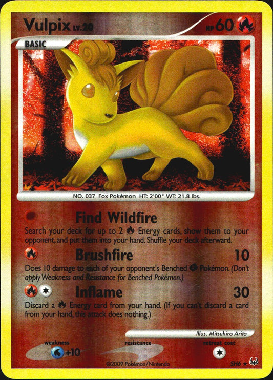 Vulpix SH6 Platinum Rare Pokemon Reverse Holo Near Mint