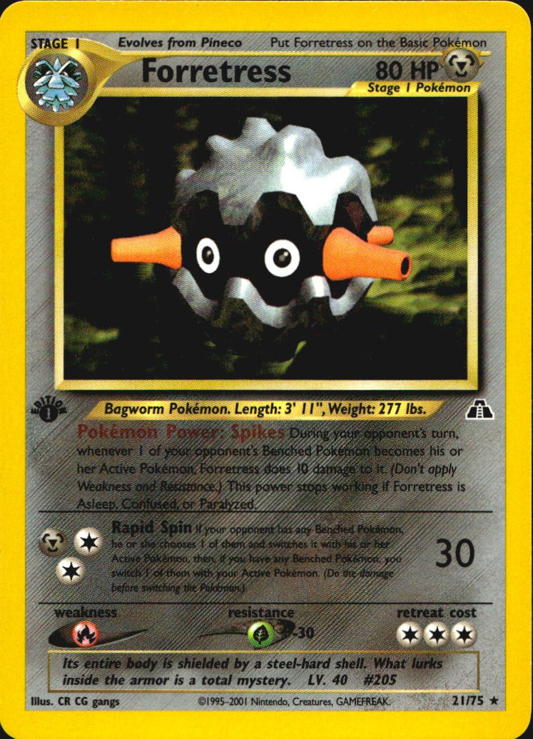 Forretress 21/75 Neo Discovery Rare Pokemon 1st Edition Near Mint