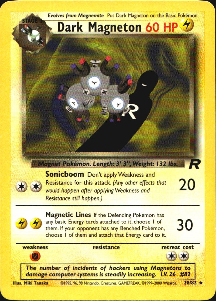 Dark Magneton 28/82 Rare Team Rocket Pokemon Near Mint