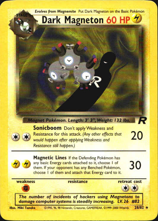 Dark Magneton 28/82 Rare Team Rocket Pokemon Near Mint