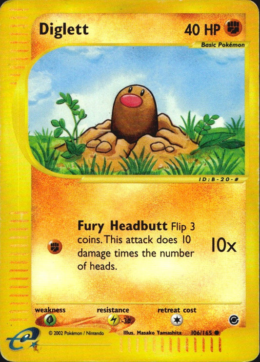 Diglett 106/165 Common Expedition Base Set Pokemon Reverse Holo MP