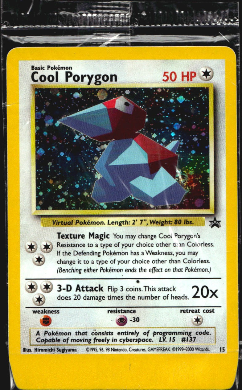 Cool Porygon 15 Wizards Black Star Promos Sealed Promo Pokemon Holo Near Mint