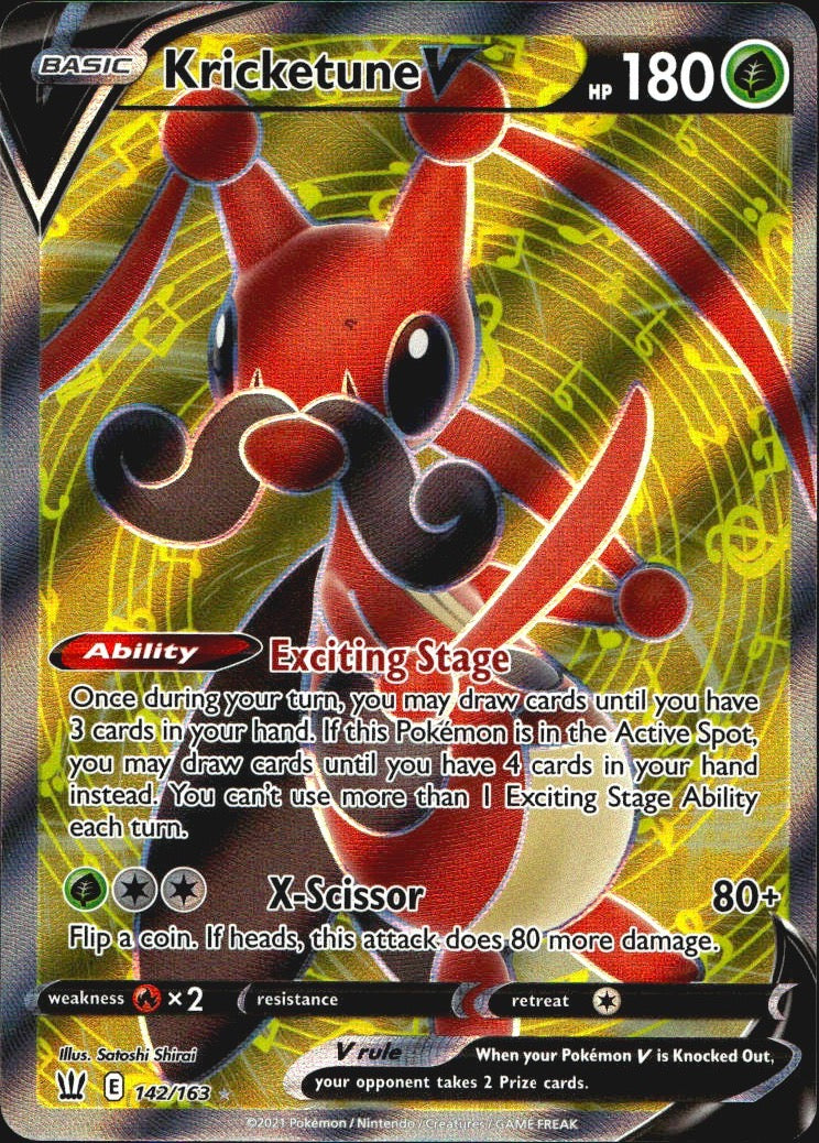 Kricketune V 142/163 Battle Styles Ultra Rare Pokemon Holo Near Mint
