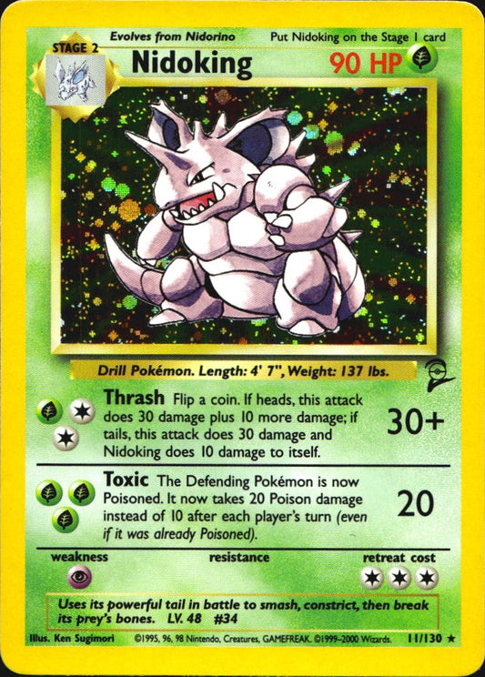 Nidoking 11/130 Holo Rare Base Set 2 Pokemon Near Mint