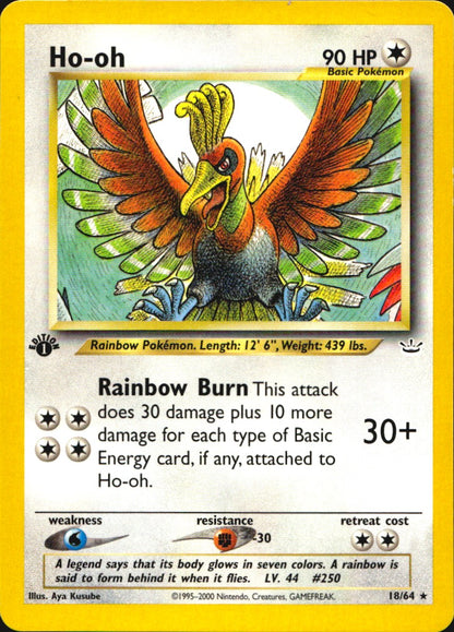 Ho-oh 18/64 Neo Revelation Rare Pokemon 1st Edition Near Mint