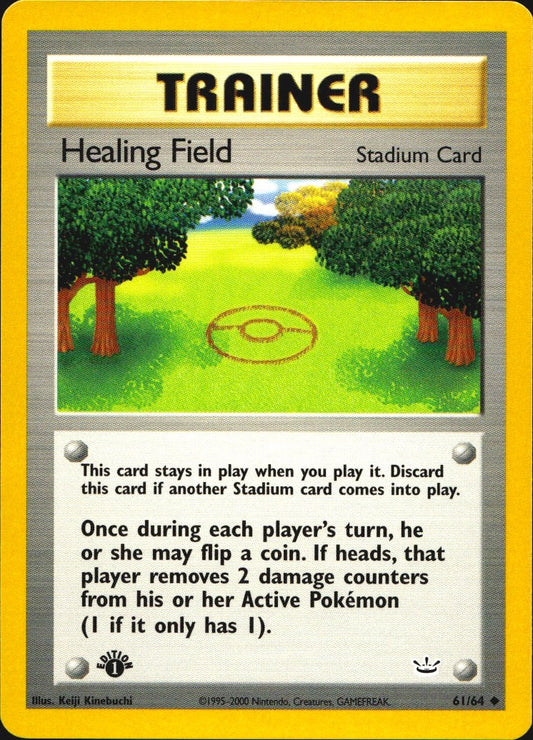 Healing Field 61/64 Neo Revelation Uncommon Pokemon 1st Edition Lightly Played