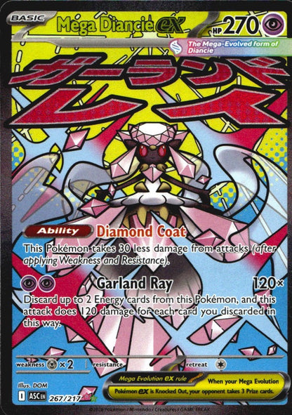 Mega Diancie ex 267/217 Ascended Heroes Mega Attack Rare Pokemon Holo Near Mint