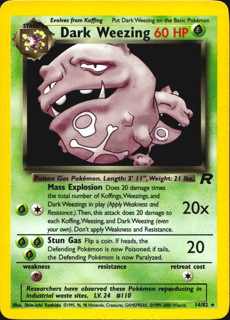Dark Weezing 14/82 Holo Rare Team Rocket Pokemon Lightly Played