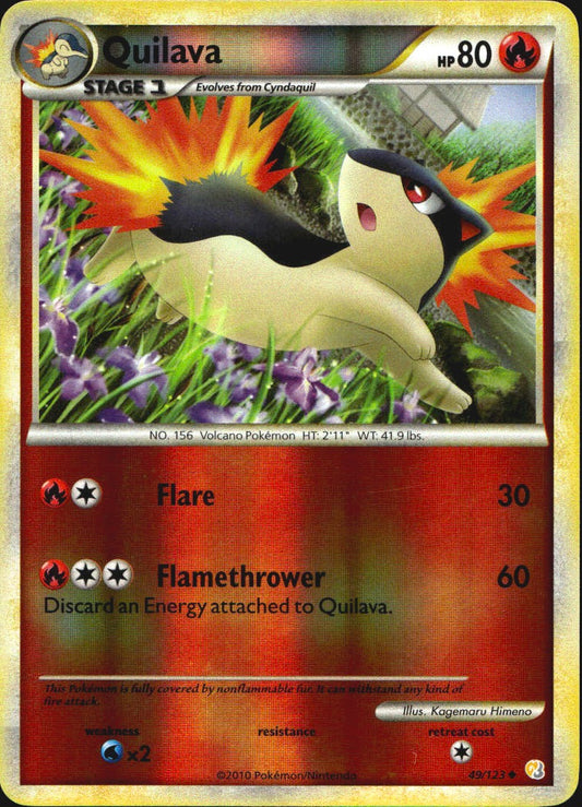 Quilava 49/123 HeartGold & SoulSilver Uncommon Pokemon Reverse Holo Near Mint
