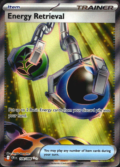 Energy Retrieval 108/086 Chaos Rising Ultra Rare Pokemon Holo Near Mint
