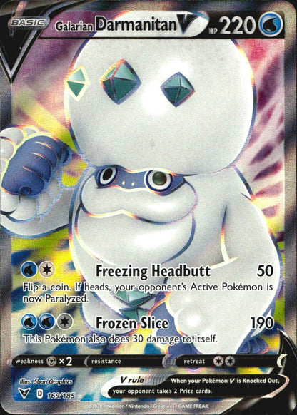 Galarian Darmanitan V 169/185 Vivid Voltage Ultra Rare Pokemon Holo Near Mint