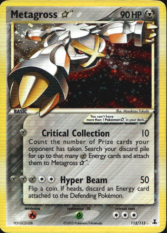 Metagross Star 113/113 Holo Star Rare Delta Species Pokemon Moderately Played