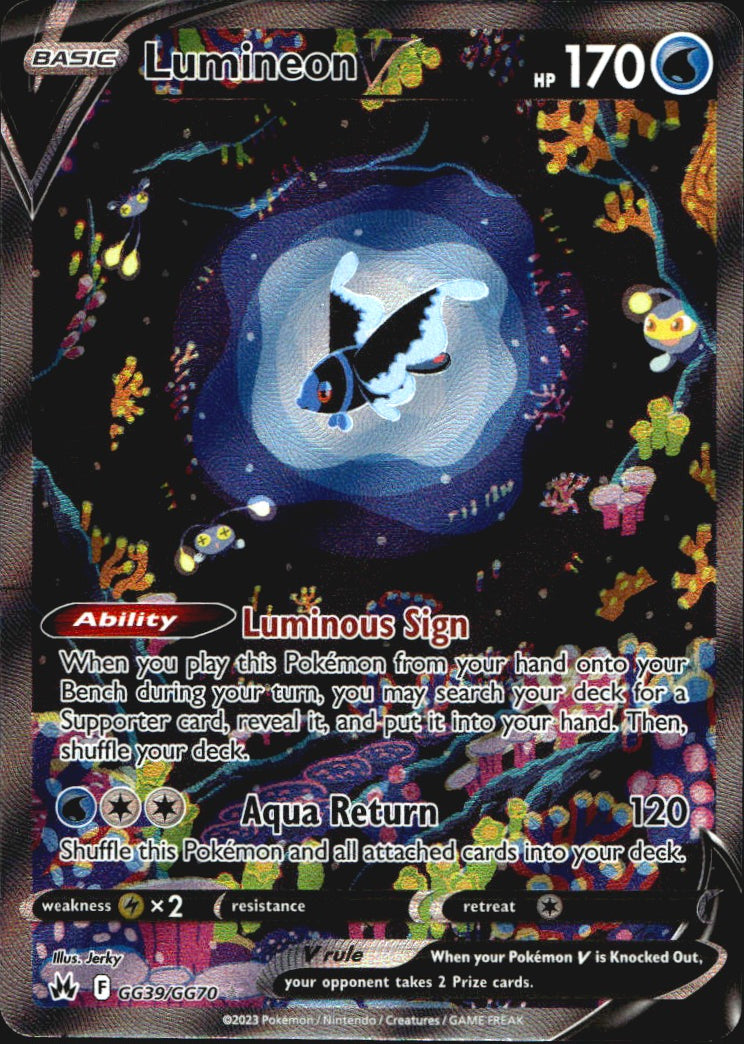 Lumineon V GG39/GG70 Holo V Rare Crown Zenith Galarian Gallery Pokemon Near Mint