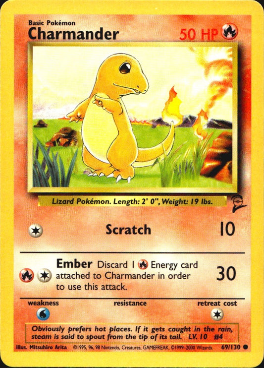 Charmander 69/130 Base Set 2 Common Pokemon Near Mint
