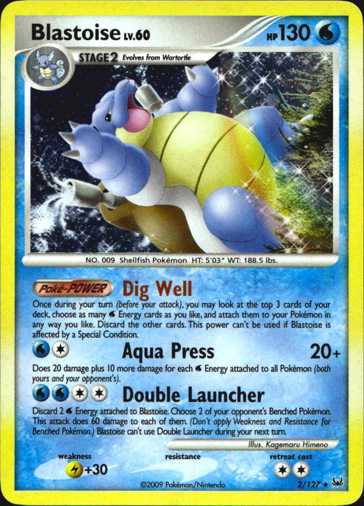 Blastoise 2/127 Platinum Holo Rare Pokemon Near Mint