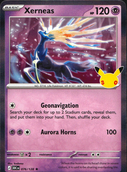 Xerneas 076/128 ME: 30th Celebration Pokemon Holo Near Mint