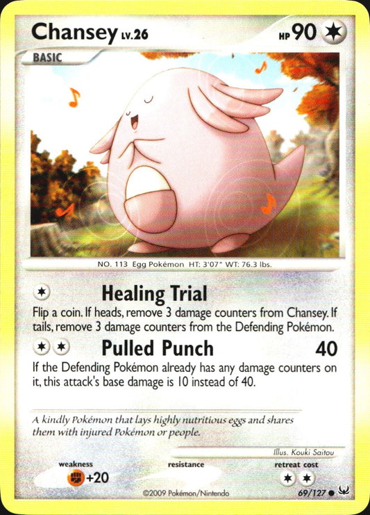 Chansey 69/127 Platinum Common Pokemon Near Mint