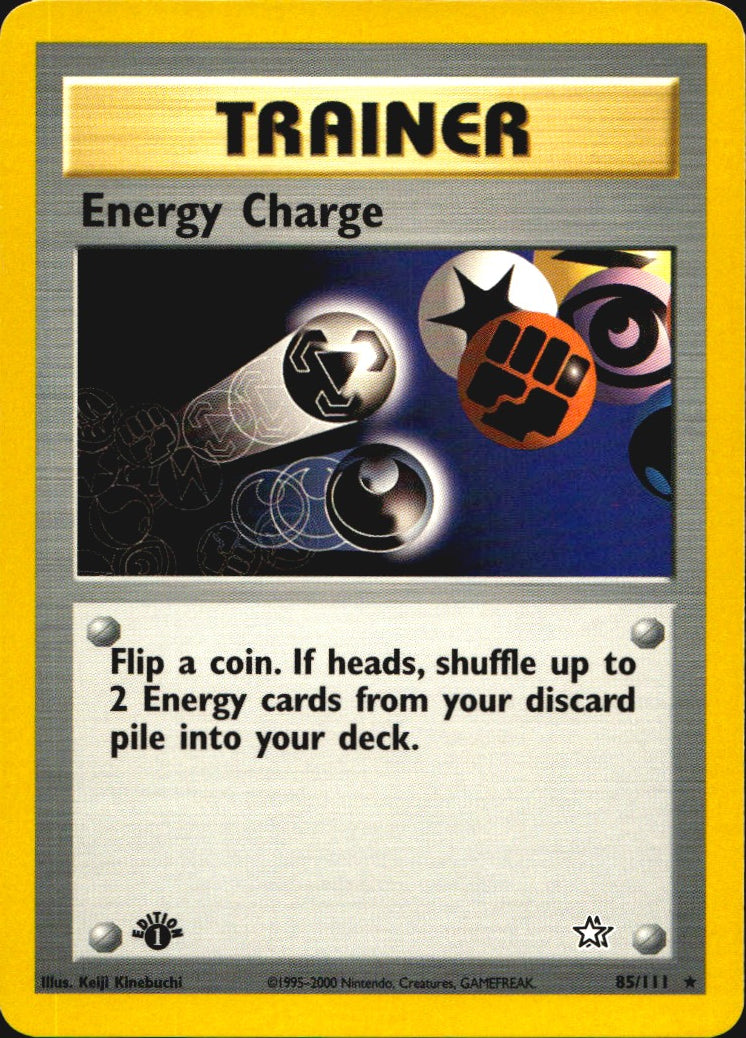 Energy Charge 85/111 Rare Neo Genesis Pokemon 1st Edition Near Mint